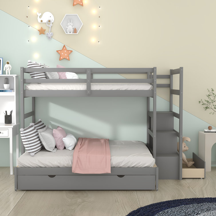 Twin over king size bunk outlet bed